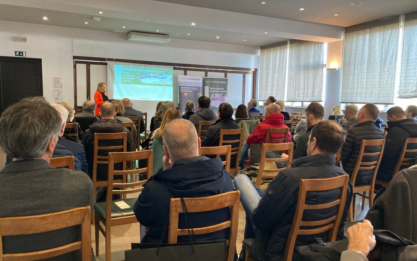 Wienerberger Roadshow 2024 za arhitekte, statike, inženirje v Gostilni Livada, v Ljubljani, februarja 2024