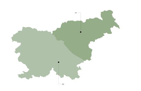 zemljevid Semmelrock prodajnih področij v Sloveniji