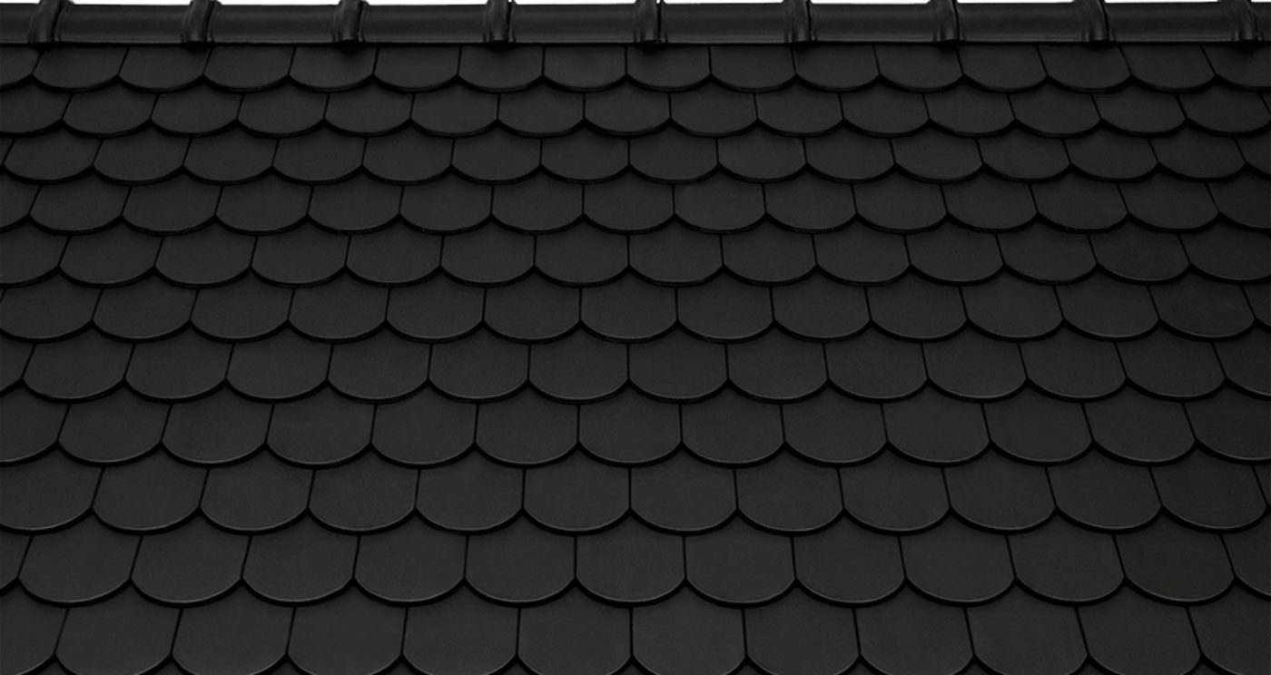 Surface image Tondach rooftile Biber engobe anthracite black, Flächenbild Tondach Biber Engobe Anthrazit Schwarz