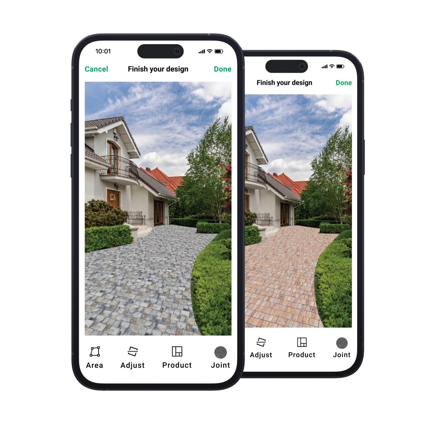 GadenVision aplikacija, primerjajte različne izdelke - Semmelrock, Wienerberger