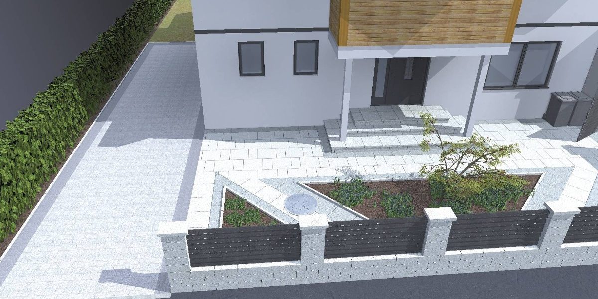 CAD izris okolice zunaj doma