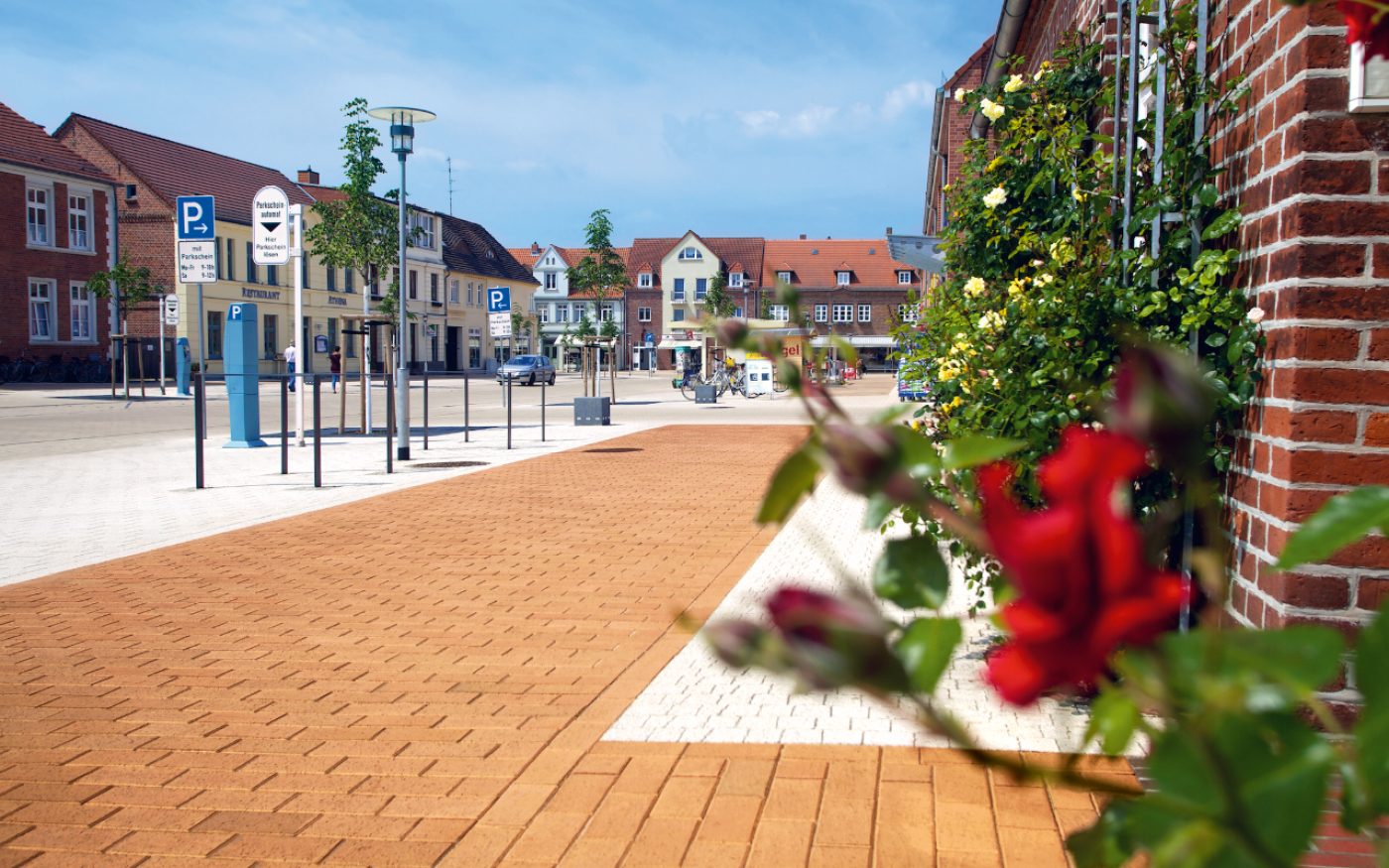 paver, penter, paving stone, in-line unit, husum gelbbunt, husum yellow-melange, square